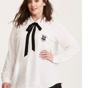 Harry Potter Hogwarts White Tie Blouse Torrid Size 2X NWOT